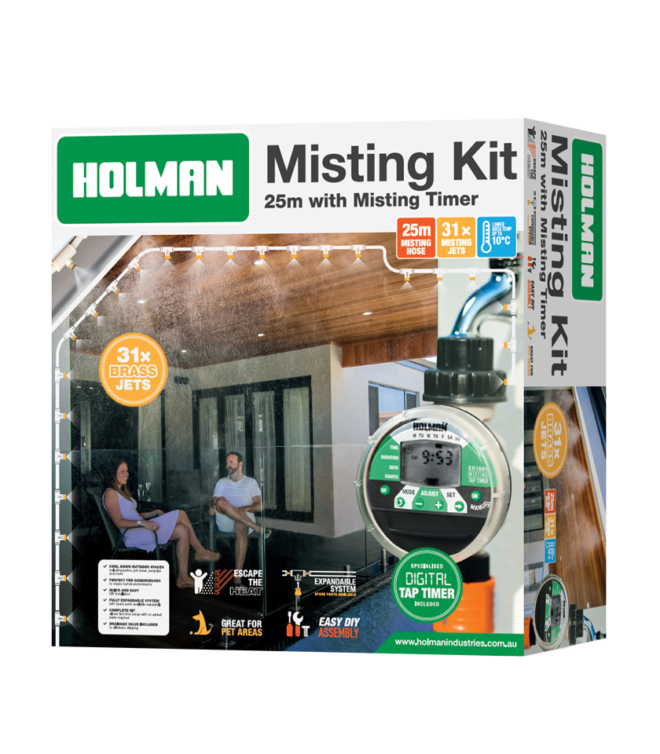 25m Charcoal Misting Kit w / Timer