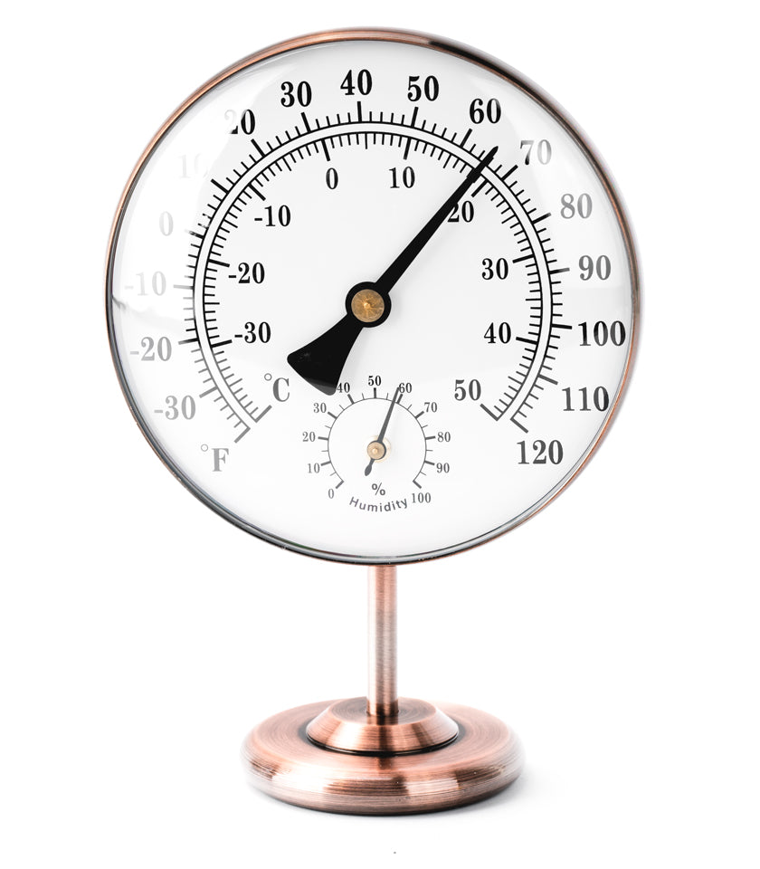 Brass Thermometer and Hygrometer