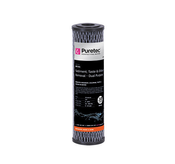 Dual Purpose Standard Dia 2.5" Carbon Cartridge, 20", 10um