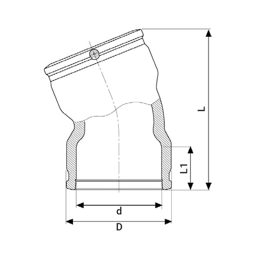 Plasson 22.5° ELBOW EF 125