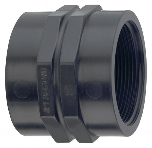 Plasson SOCKET THREADED PP 1.1/4"-1.1/4" C/W SS REINFORCING RING