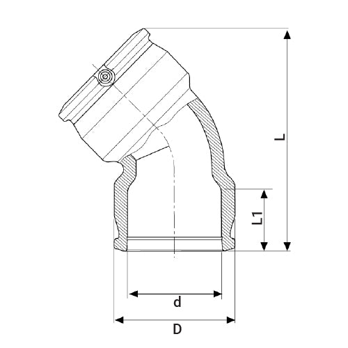 Plasson 45° ELBOW EF 250