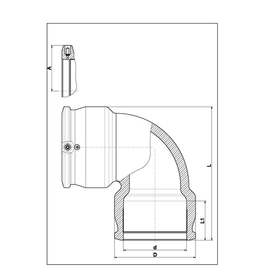 Plasson 90° ELBOW EF 75