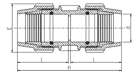 Plasson COUPLER BODY METRIC C/W O-RINGS 25-25
