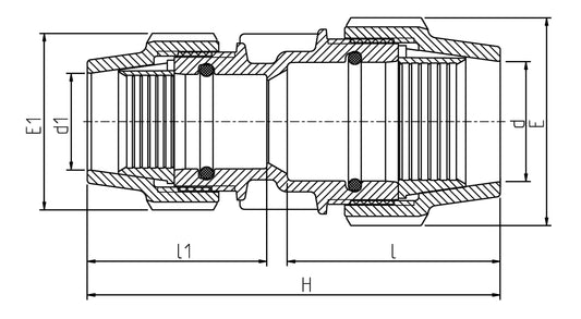 Plasson REDUCING COUPLER METRIC 90-75