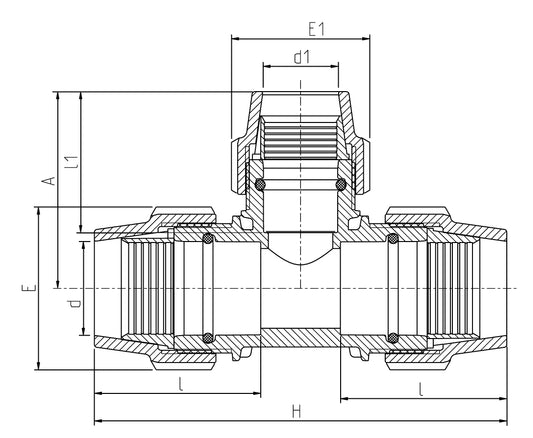 Plasson REDUCING TEE METRIC 40-32-40
