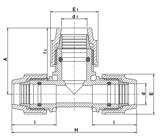 Plasson ENLARGING TEE METRIC 25-32-25