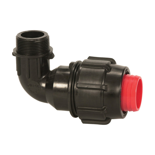 Plasson 90° ELBOW MALE RURAL 1.1/2"-1"