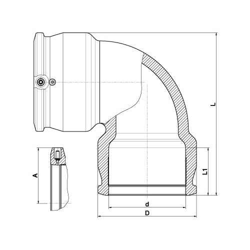 Plasson 90° ELBOW EF 125