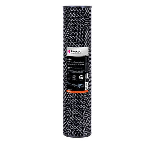Dual Purpose Carbon Large Dia 4.5" Cartridge, 20", 10um