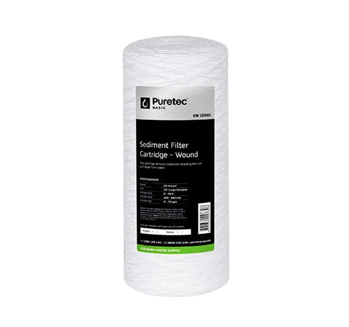 Wound Large Dia 4.5" Cartridge, 10 inch, 10um