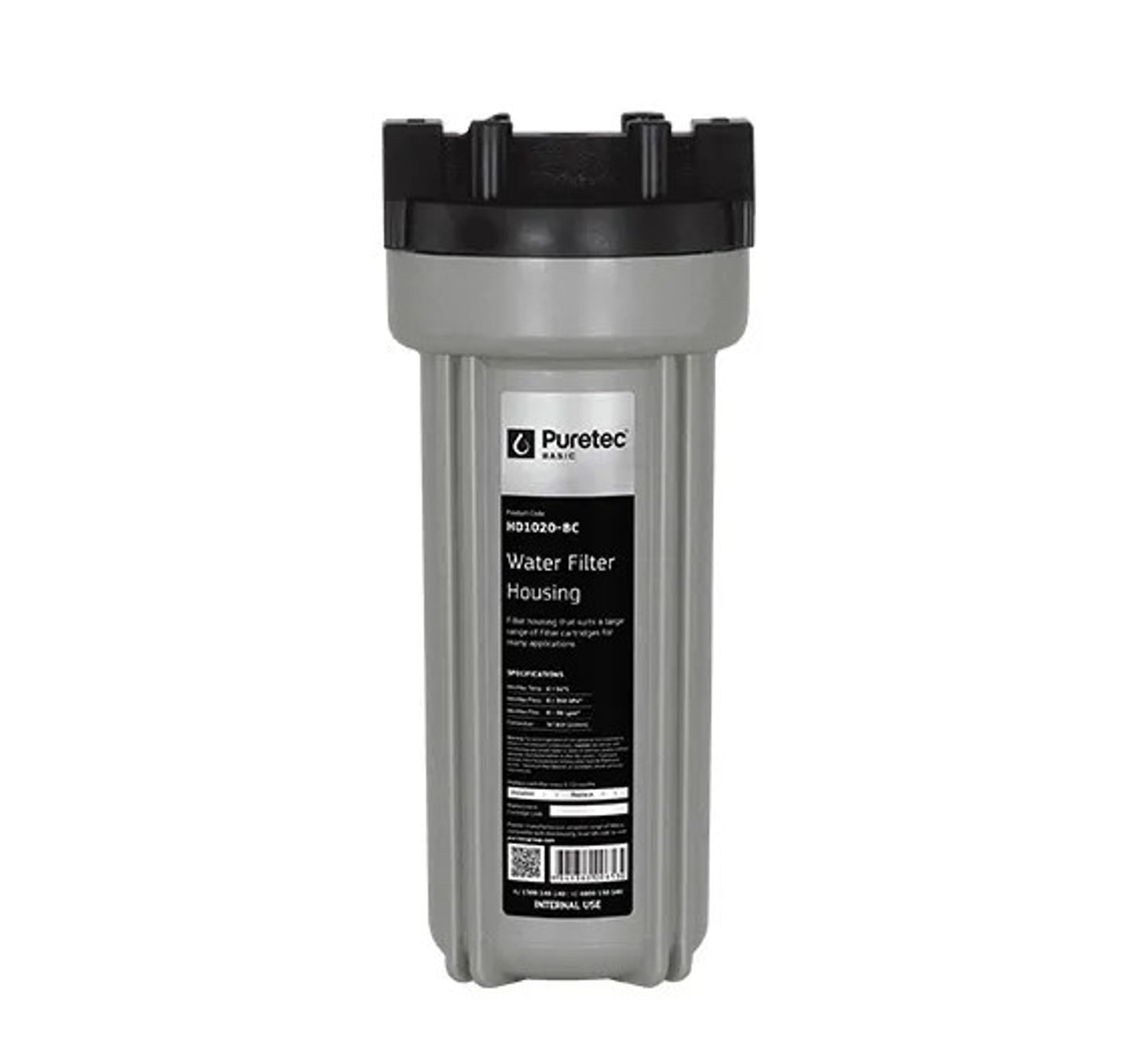 Standard Dia 10" Filter Housing, 3/4" conn, Button Relief