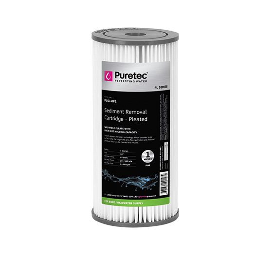 Pleated Cartridge Large dia 4.5", 10 inch, 1um