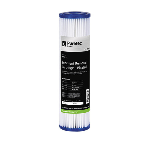 Pleated Standard Dia 2.5" Cartridge, 10", 20um