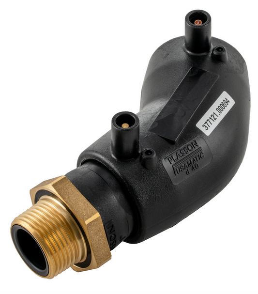 Plasson 45° ELBOW MALE TRANSITION EF BRASS 50-1.1/4"