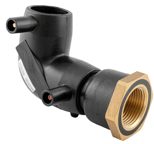 Plasson 90° ELBOW FEMALE TRANSITION EF BRASS 63-2"