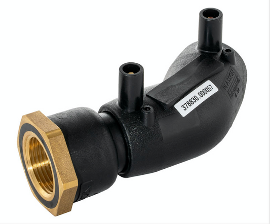 Plasson 45° ELBOW FEMALE TRANSITION EF BRASS 50-2"