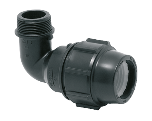 Plasson 90° ELBOW MALE METRIC 50-1.1/2"
