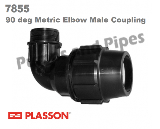 Plasson 90° ELBOW FEMALE METRIC MINE 63-2"
