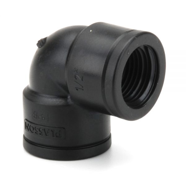 Plasson ELBOW THREADED PP 1.1/4"-1.1/4" C/W SS REINFORCING RING