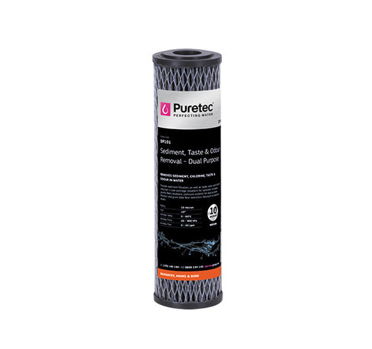 Dual Purpose Standard Dia 2.5" Carbon Cartridge, 20", 10um