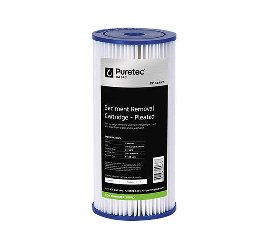 Pleated Large Diameter 4.5" Cartridge, 10", 5um