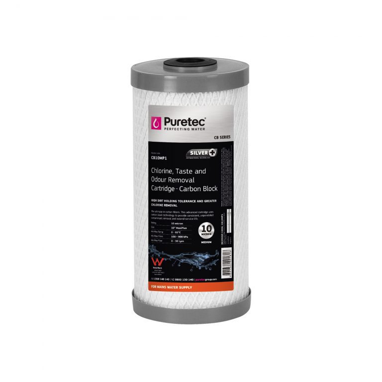 Carbon Block Standard Dia 2.5" Cartridge, 20", 10um
