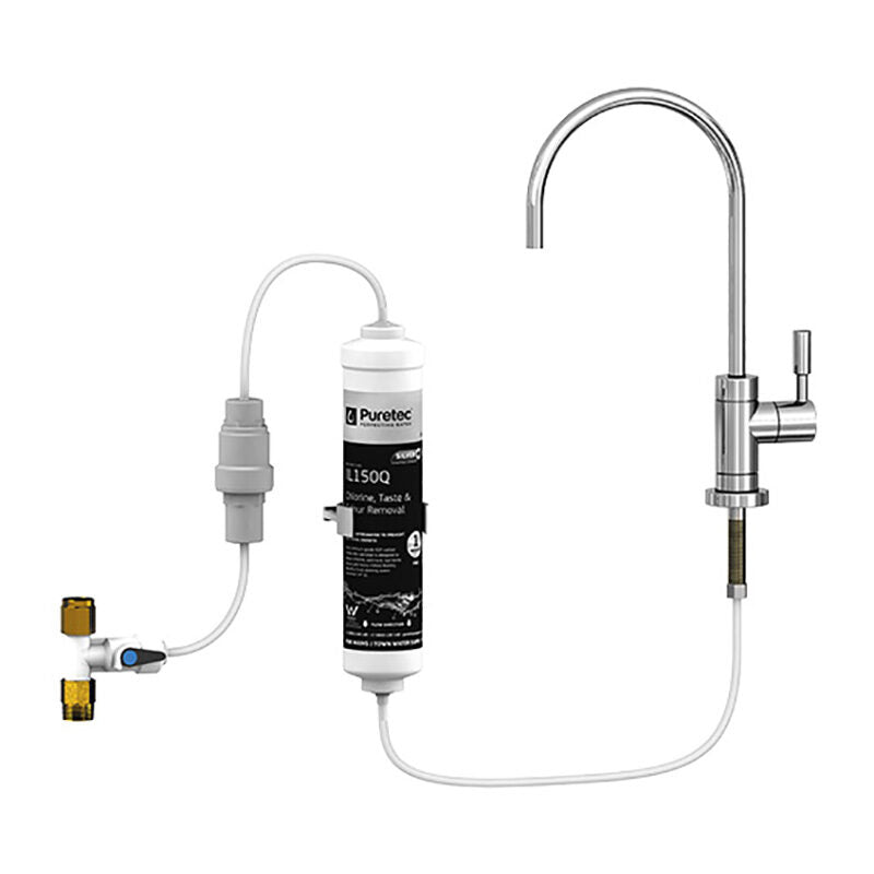 Inline filter system, high loop faucet, with Silver Carbon IL150Q