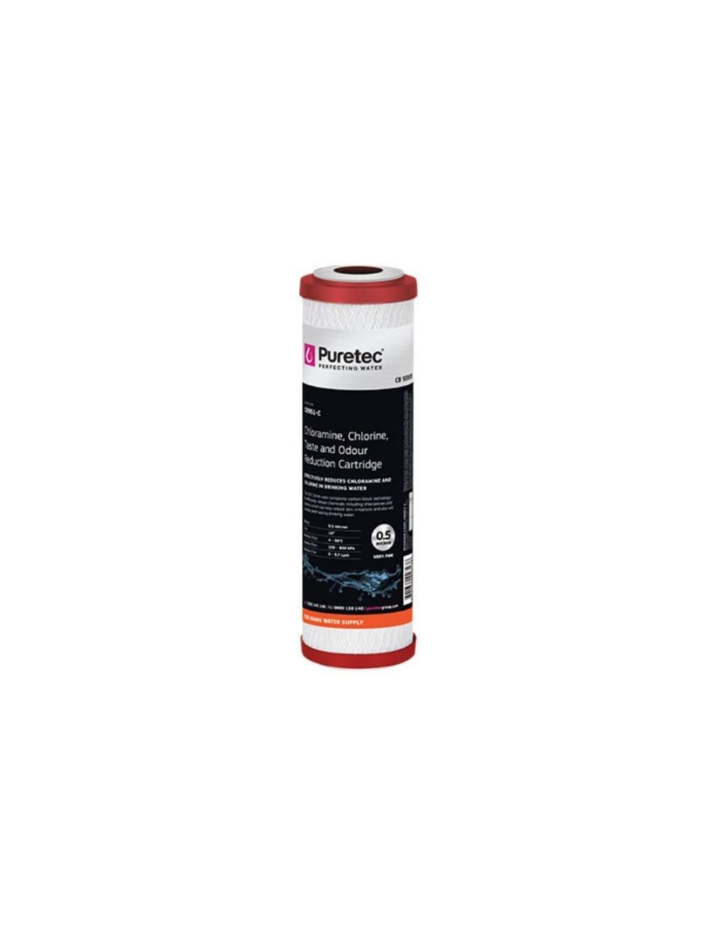 Carbon Block Standard Dia 2.5" Cartridge, 10", 0.5um Cyst Redn