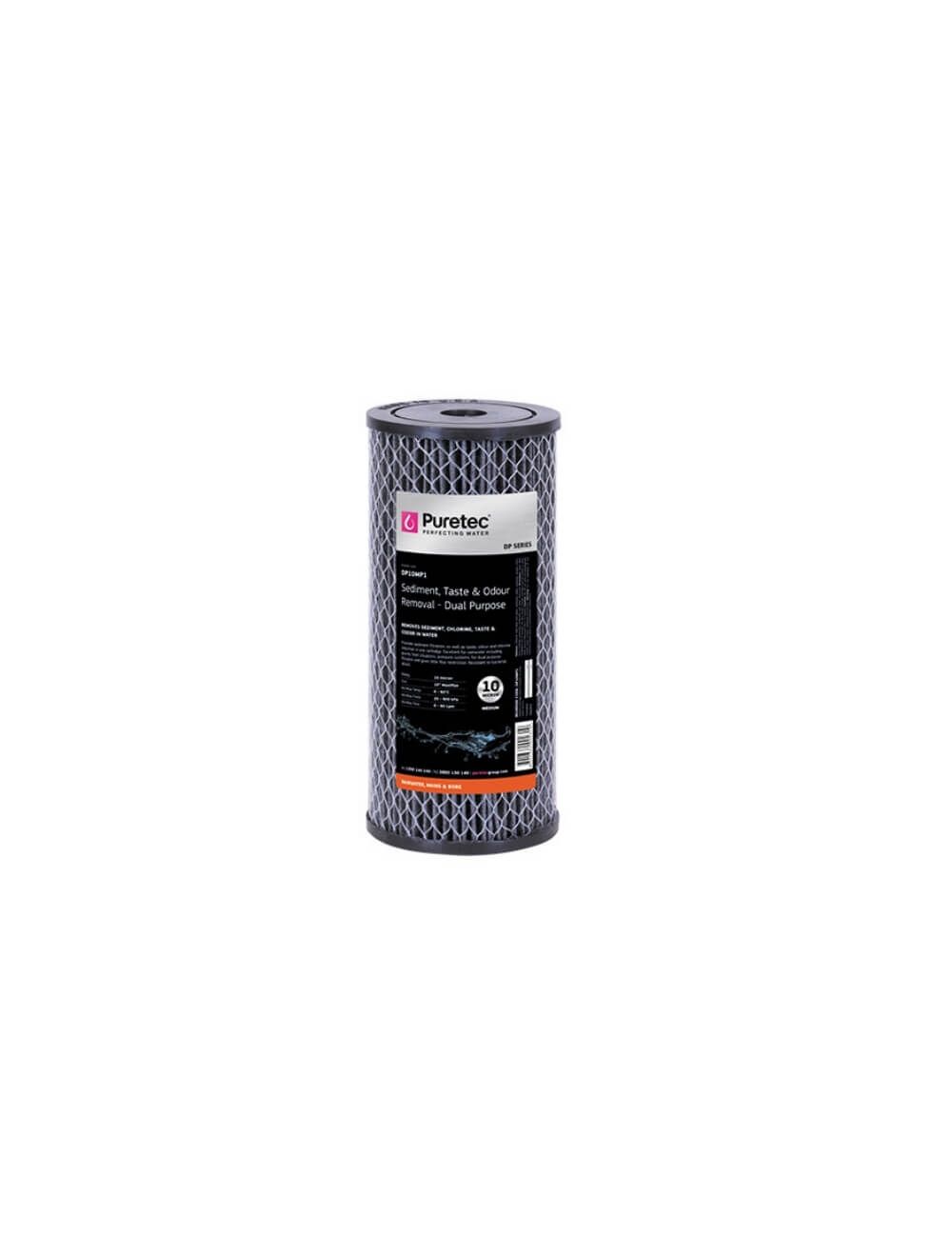 Dual Purpose Carbon Large Dia 4.5" Cartridge, 10", 10um