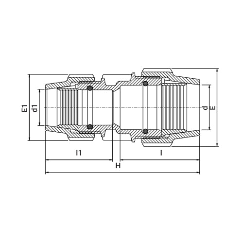 Plasson REDUCER COUPLER METRIC 63-50